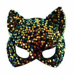 Sunset Multicolor Sequin Cat Mask
