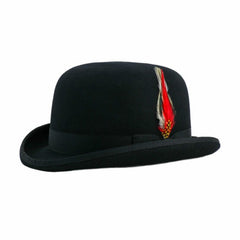 Black Feathered Bowler Hat