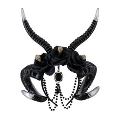 Double Devil Horn Chained Gothic Headpiece