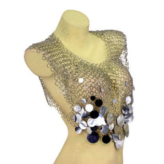 Silver Sequin Chainmail Club Top