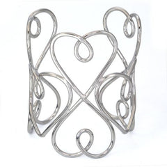 Silver Heart Wire Bracelet