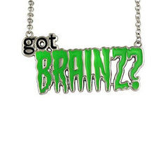 Got Brainz? Green Zombie Necklace