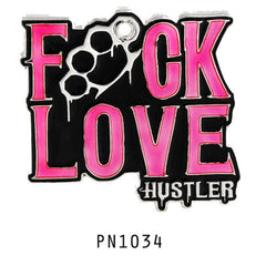F*ck Love Black & Pink Pendant Necklace