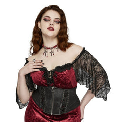 Velvet Goth Cross Choker