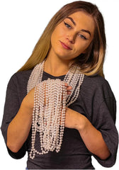 Mardi Gras White Pearl Beads