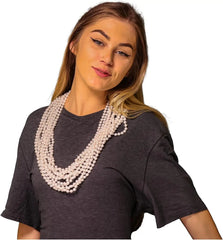 Mardi Gras White Pearl Beads