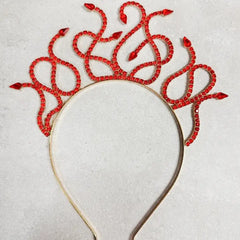 Devilish Red Medusa Snake Headband