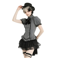 Black Detachable Train Fishtail Lace Miniskirt