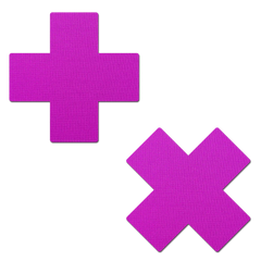 Plus X: Pink Holographic Cross Nipple Pasties