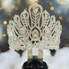 Peacock Pattern Royal Rhinestone Crown