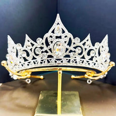 Crystal Clear Rhinestone Pointed Princess Tiara