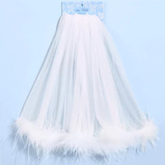 Feathered Tulle Bridal Veil