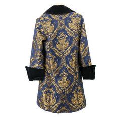 Blue Gold Jacquard Pirate Coat
