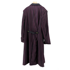 Steampunk Men's Long Purple and Black Striped Jacket
