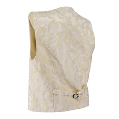 White Paisley Jacquard Short Pirate Vest