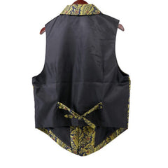 Gold and Blue Paisley Jacquard Pirate Vest