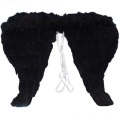 24" Downturned Black Angel Wings