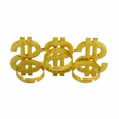 Triple Dollar Sign Gold Ring