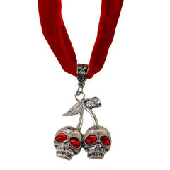 Skull Cherries Red Choker