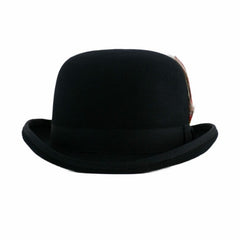 Black Feathered Bowler Hat