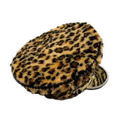 Glam Leopard Print Furry Gemstone Hat