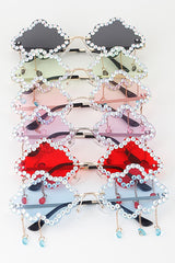 Rhinestone Rain Cloud Drop Sunglasses