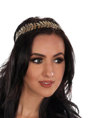 Gold Etched Adjustable Metal Leaf Crown