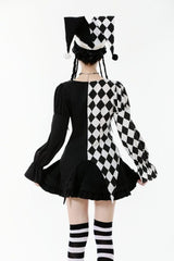 Lolita Harlequin Diamond Jester Pattern Shirt