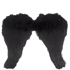 18" Downturned Black Angel Wings