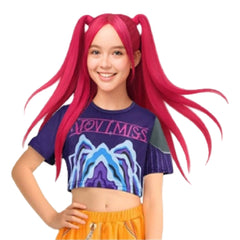 K-Pop Anime Hunter Pink Twin Tails Girls Wig