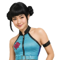 K-Pop Anime Hunter Black Double Bun Girls Wig