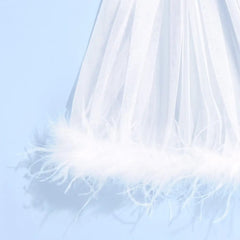 Feathered Tulle Bridal Veil