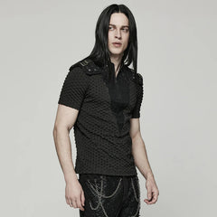 Punk Rave Tattered Black Knit Mesh T-Shirt