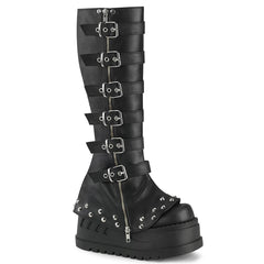 Demonia Stomp-223 Bell Bottom Draped Platform Knee High Boot