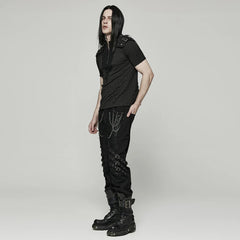 Punk Rave Tattered Black Knit Mesh T-Shirt