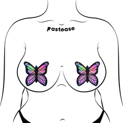 Rainbow Monarch Butterfly Glitter Nipple Pasties
