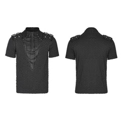 Punk Rave Tattered Black Knit Mesh T-Shirt