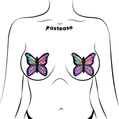 Rainbow Monarch Butterfly Glitter Nipple Pasties