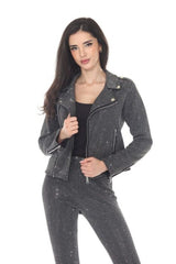 Moto Ready Black Rhinestone Studded Jacket