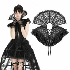 Victorian Black Lace Stand Up Collar