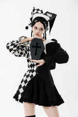 Lolita Harlequin Diamond Jester Pattern Shirt