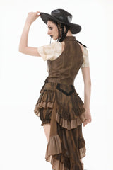 Steampunk Brown Tailed Bloat Shorts