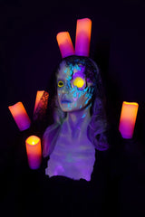 Candlestick Ghost Girl Zoe Light Up Blacklight Prop