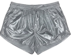 Metallic Stretchy Drawstring Shorts
