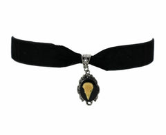 Vintage Bird Skull Pendant Choker