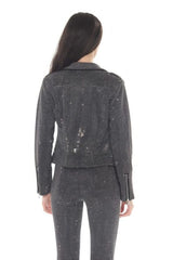 Moto Ready Black Rhinestone Studded Jacket
