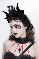 Victorian Gothic Rose Batwing Headband