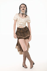 Steampunk Brown Tailed Bloat Shorts