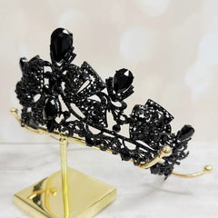 Queen of Darkness Black Rhinestone Crown