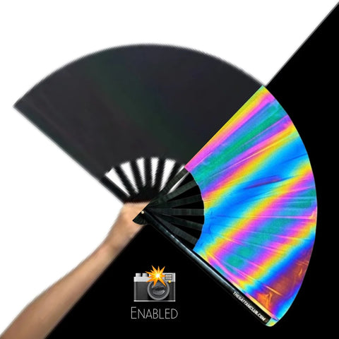 Eclipse Rainbow Reflective Hand Fan – AbracadabraNYC